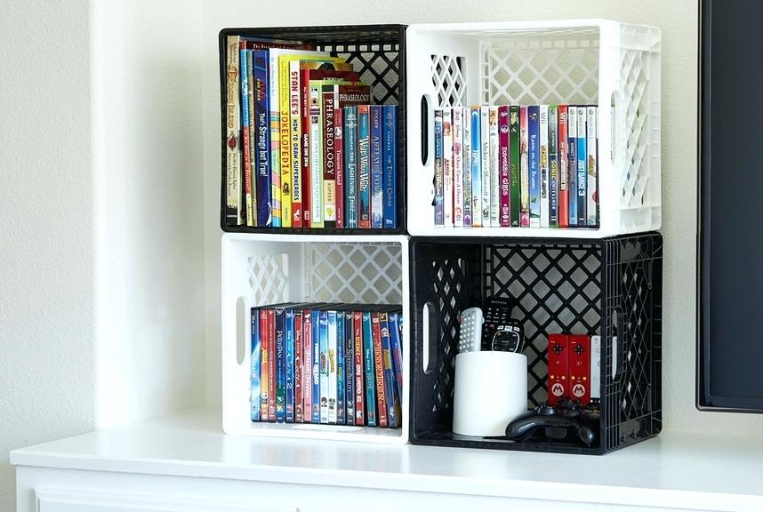 Colorful Plastic Crate Bookshelf