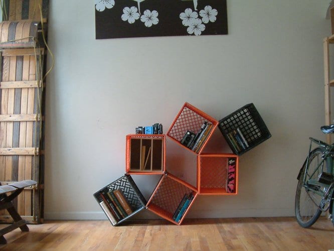  Milk Crate shelving unit for the Wall